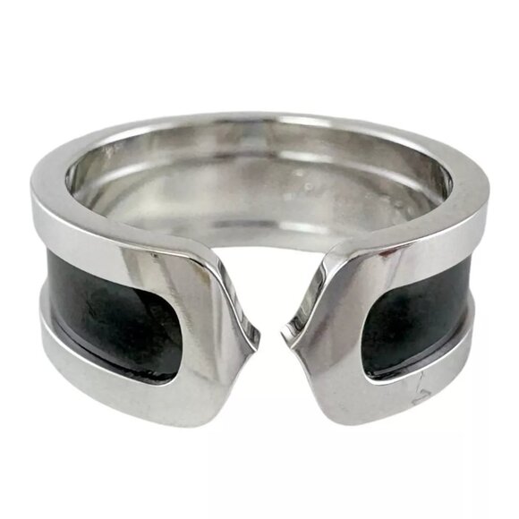 CARTIER Ring US 8 5/8 EU58 K18 2C Black lacquer 2003 limited edition used - Picture 8 of 8